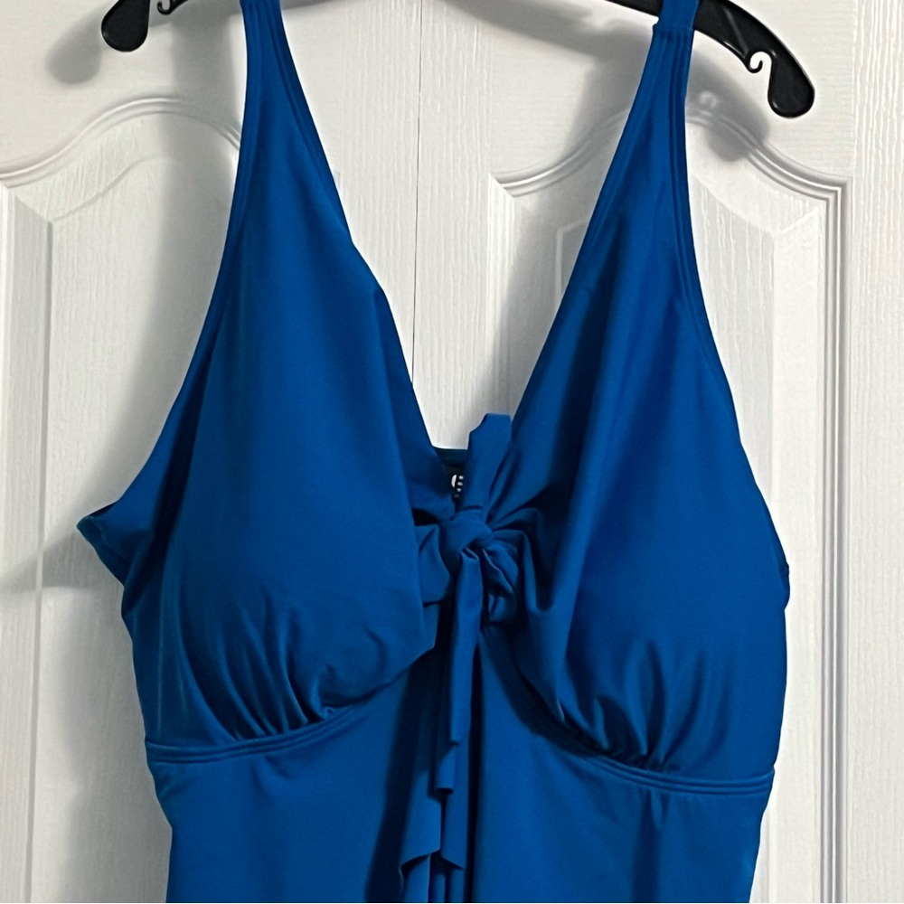 BloomChic Blue Ruffle Tankini Top - Picture 5 of 12